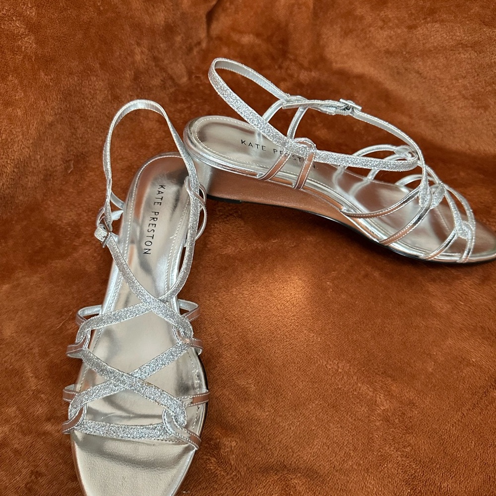 Kate Preston Metallic Silver Sandals